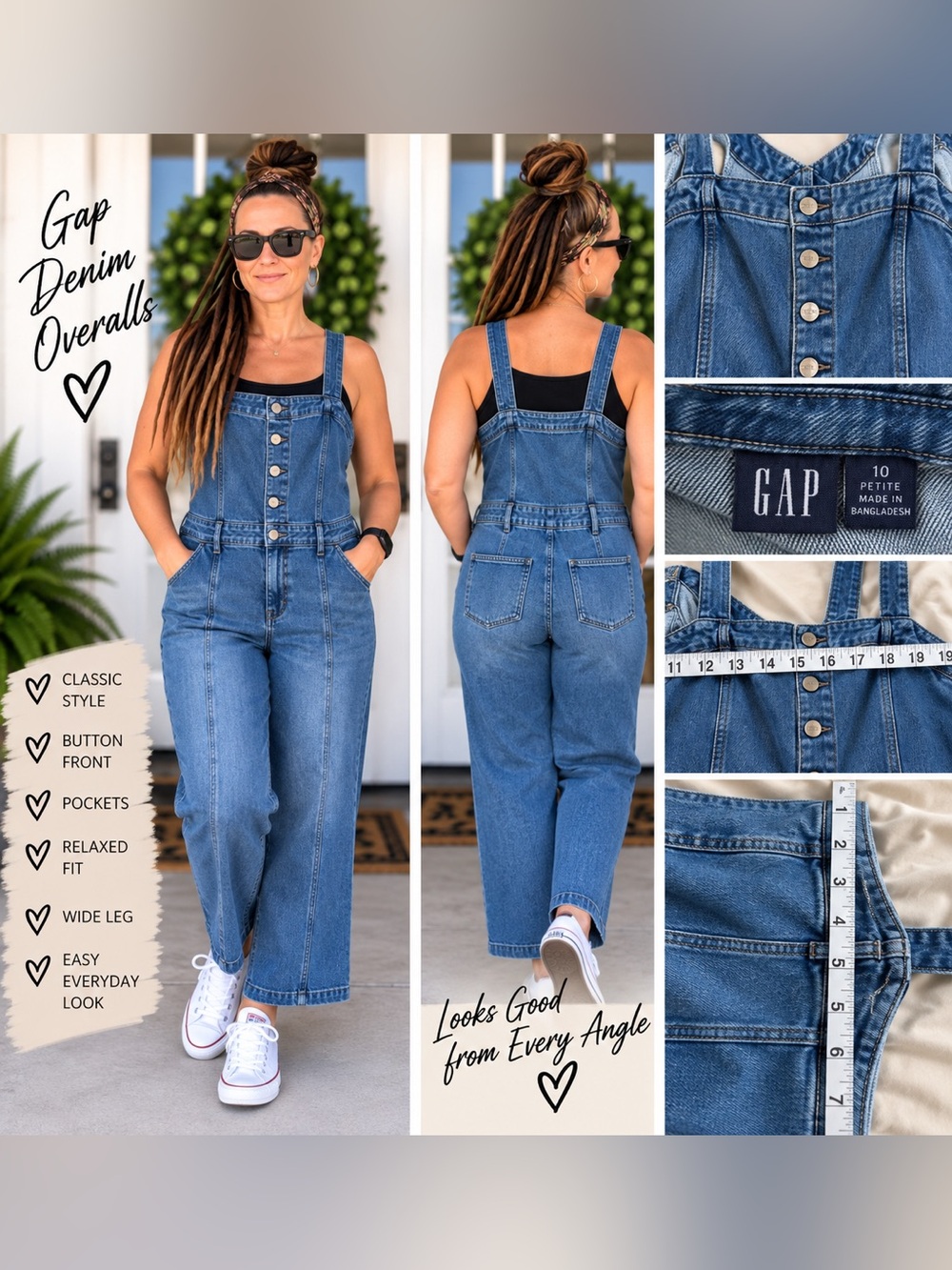 GAP Women's Medium Blue Denim Overalls